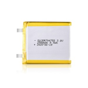 Li polymer battery 3.8V 704755 2500mAh