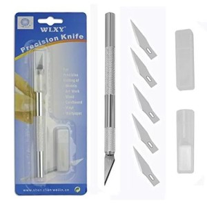 Precision Craft Knife with 5 Replacement Blades & Safety Cap