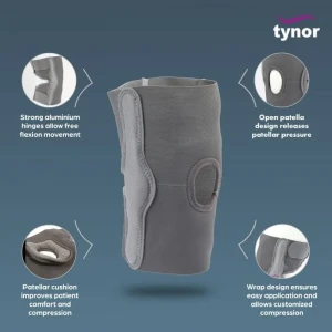 Tynor Elastic Knee Support with Adjustable Open Knee Cap – Premium Joint Support BraceProduct Overview: The Tynor Elastic Knee Support with Adjustable