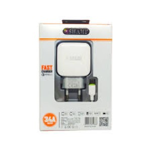 SHAHI 3.4A Android Type-C Fast Charger – Dual USB Travel Wall Adapter (18W)