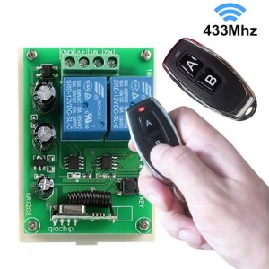 433 MHz Wireless Remote Control Switch | 12V DC 2-Channel Relay Receiver Module & On/Off Remote