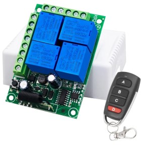 Universal Wireless Remote Control Switch DC 12v 4CH Relay Receiver Module With 4 Channel RF Remote 433 Mhz Transmitter